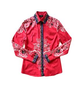 Etro Printed Red Silk Blouse 9