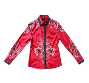 Etro Printed Red Silk Blouse 8
