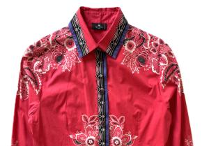 Etro Printed Red Silk Blouse 4