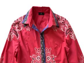 Etro Printed Red Silk Blouse 12