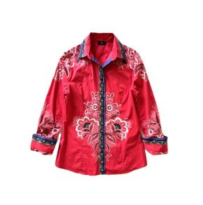 Etro Printed Red Silk Blouse 10