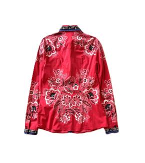 Etro Printed Red Silk Blouse 2