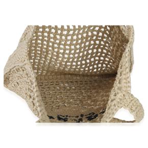 Prada  Raffia Effect Logo Crochet Tote 5
