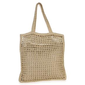Prada  Raffia Effect Logo Crochet Tote 2