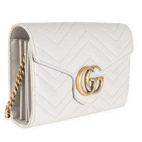 GucciCalfskin Matelasse GG Marmont Chain Wallet 3