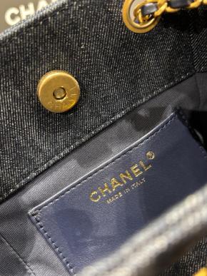 Chanel Blue Denim Backpack 7