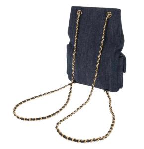 Chanel Blue Denim Backpack 2