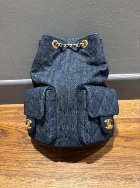 Chanel Blue Denim Backpack 10