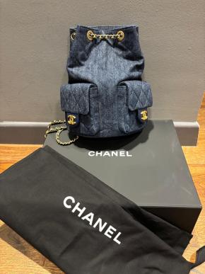 Chanel Blue Denim Backpack 5
