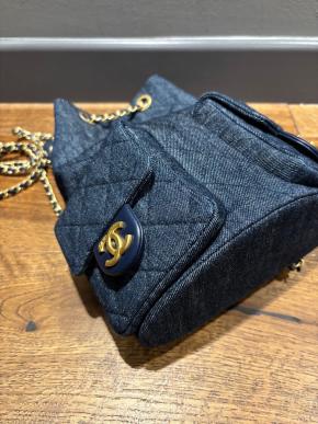 Chanel Blue Denim Backpack 4