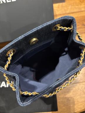 Chanel Blue Denim Backpack 12