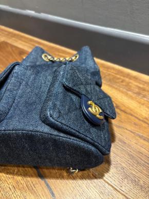 Chanel Blue Denim Backpack 3