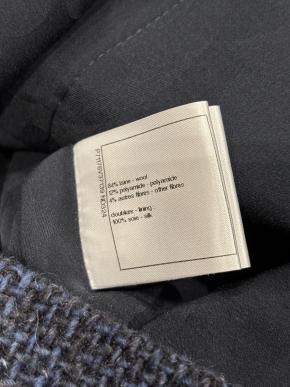 Chanel Blue Tweed Button Front Jacket 7