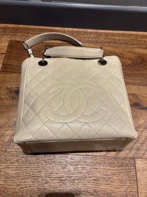 Chanel Beige Caviar Tote Bag 9
