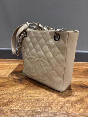 Chanel Beige Caviar Tote Bag 2