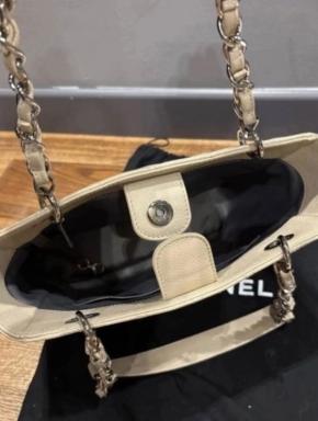 Chanel Beige Caviar Tote Bag 6