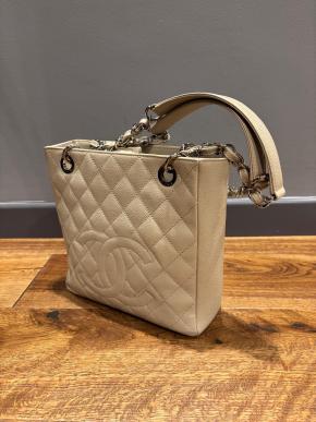 Chanel Beige Caviar Tote Bag 10