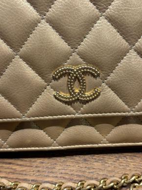 Chanel Beige Quilted WOC 5