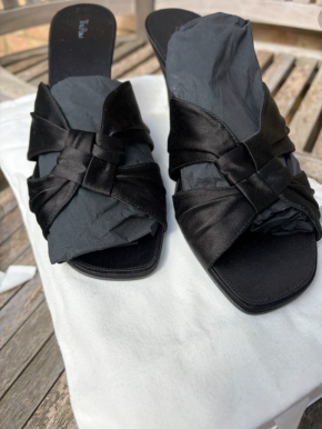 The Row Black Silk Mules 3