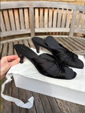 The Row Black Silk Mules 5