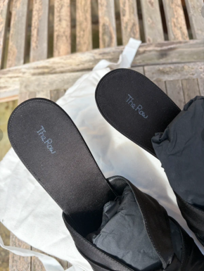 The Row Black Silk Mules 6