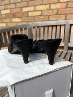 The Row Black Silk Mules 8