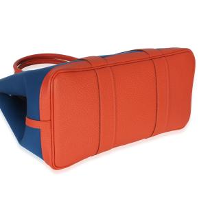 Hermès Bleu Outremer Capucine Toile Officier Vache Country Garden Party 36 PHW 7