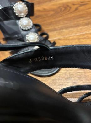Chanel Faux Pearl Embellished Sandals 7