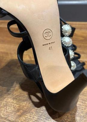 Chanel Faux Pearl Embellished Sandals 6