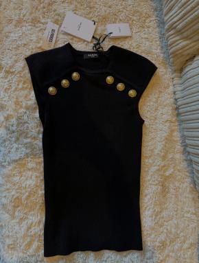 Balmain Black Knit Top 2