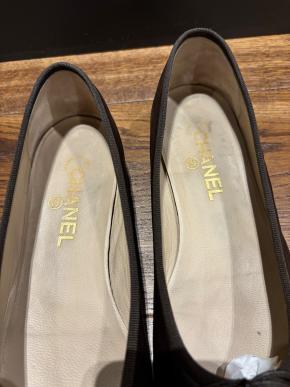 Chanel Black Leather Ballet Flats 7