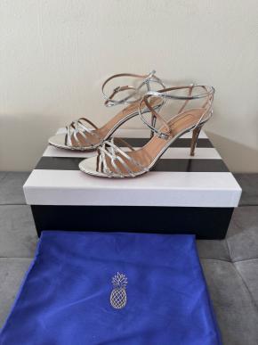 Aquazurra Silver Very First Kiss Sandals 16