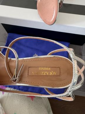 Aquazurra Silver Very First Kiss Sandals 6