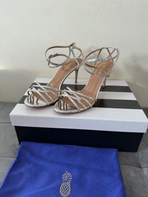 Aquazurra Silver Very First Kiss Sandals 13