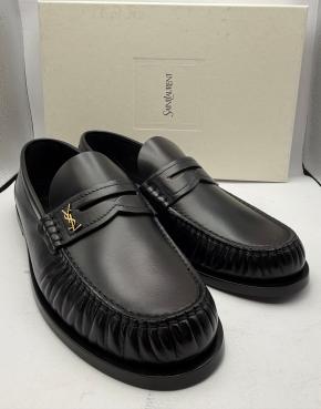 Saint Laurent Black Leather Moccasins 16