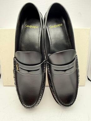 Saint Laurent Black Leather Moccasins 14