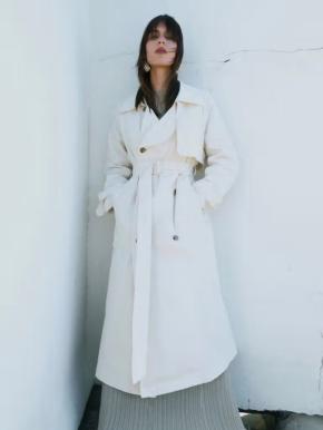 Nour Hammour Cream Harriet Trench Coat 9