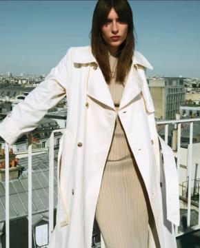 Nour Hammour Cream Harriet Trench Coat 10