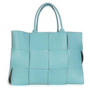 Bottega Veneta Blue Linoleum Nappa Maxi Intrecciato Large Arco Tote 2
