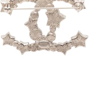Chanel Silver Plated Resin and Faux Pearl Star Brooch 3