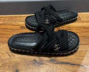 Chanel Black Rope Slides 6