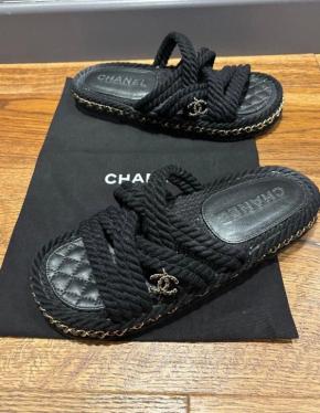 Chanel Black Rope Slides 3