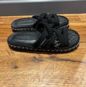 Chanel Black Rope Slides 2