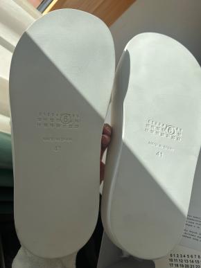 MM6 White Leather Sandals 5