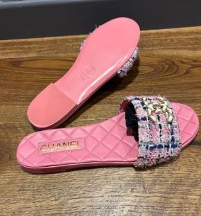 Chanel Tweed Flat Slides 7