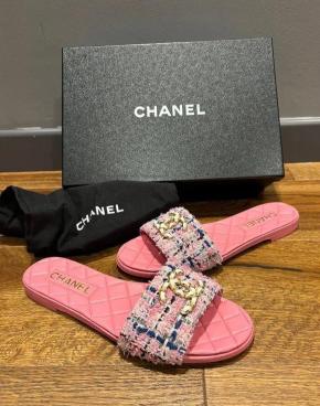 Chanel Tweed Flat Slides 3