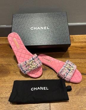 Chanel Tweed Flat Slides 11