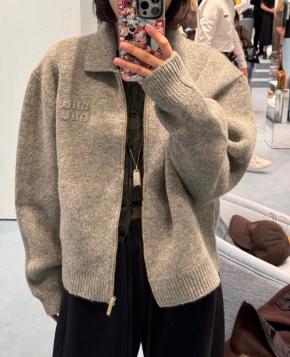 Miu Miu Grey Cashmere Blend Cardigan 6