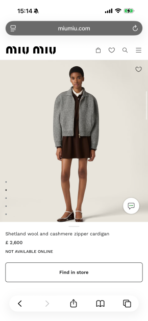 Miu Miu Grey Cashmere Blend Cardigan 7