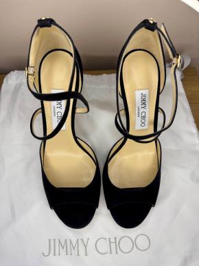 Jimmy Choo Black Suede Emsy 85 Sandals 3